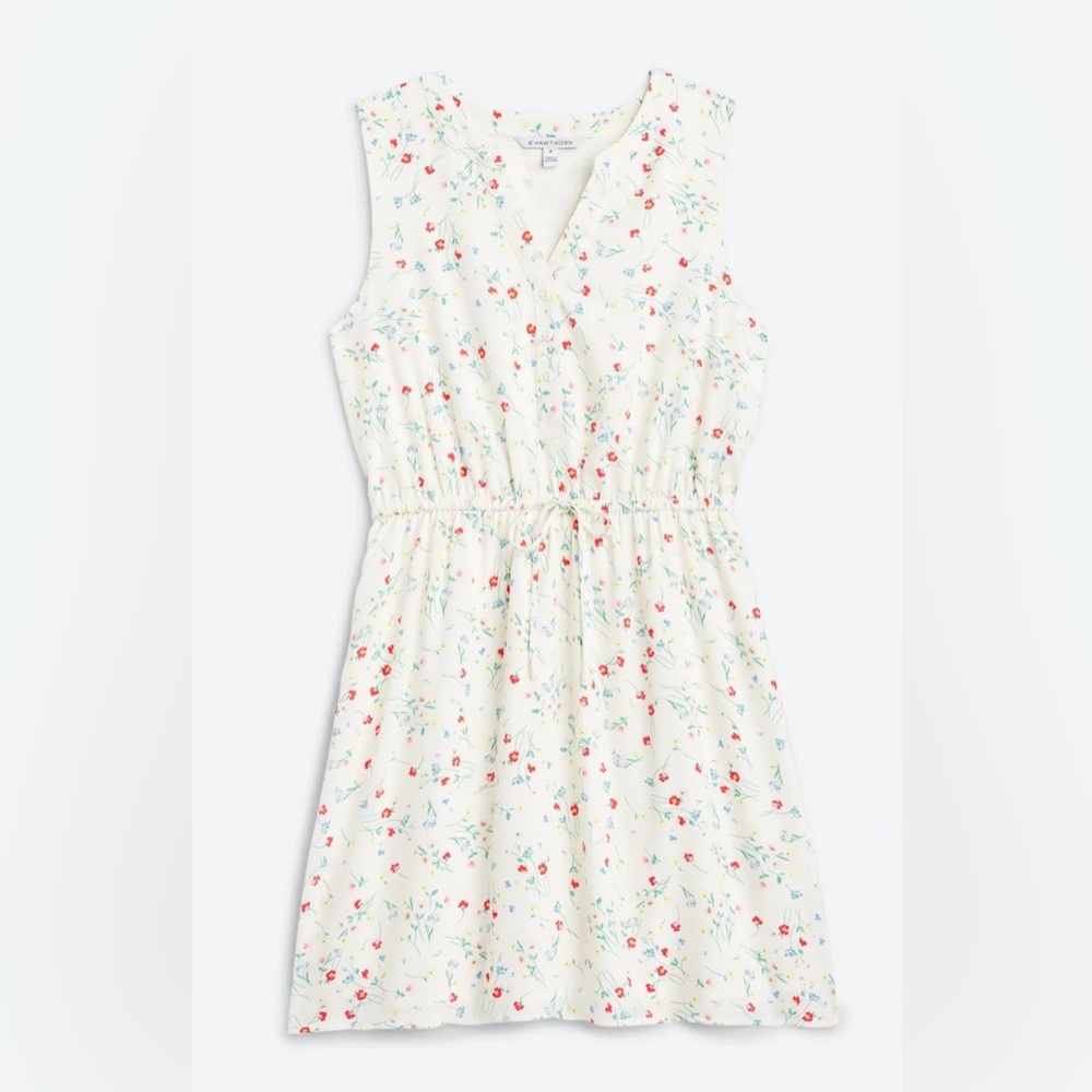 MIX BY 41 HAWTHORN Claira Tie Waist Dress, White Floral, Size 1X
